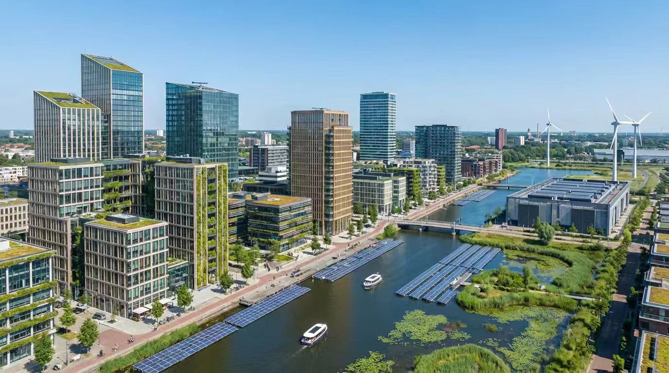 绿色城市航拍图